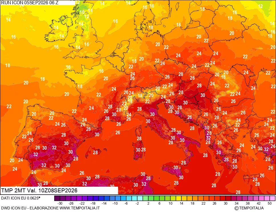 mappa Temp 2 metri