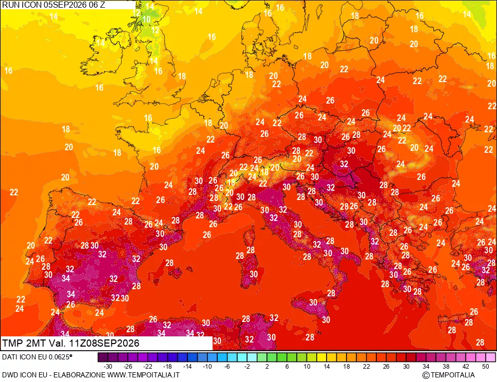 mappa Temp 2 metri
