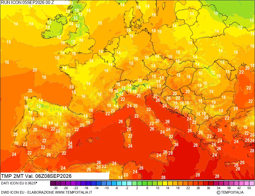 mappa Temp 2 metri
