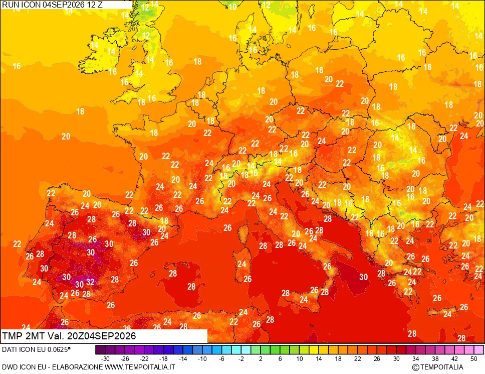 mappa Temp 2 metri