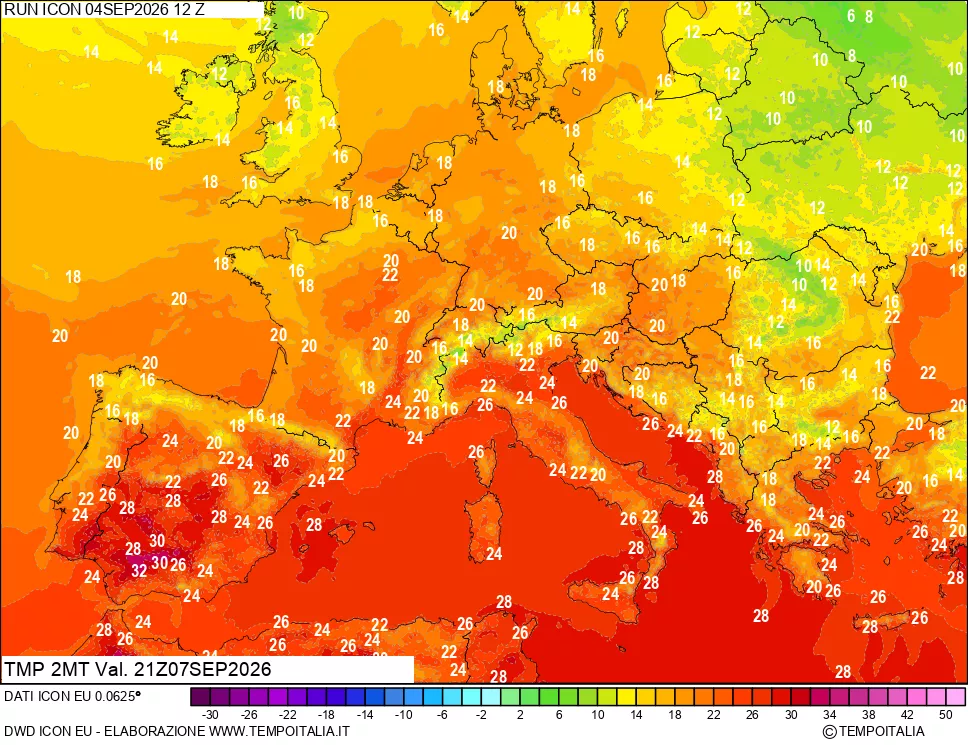mappa Temp 2 metri
