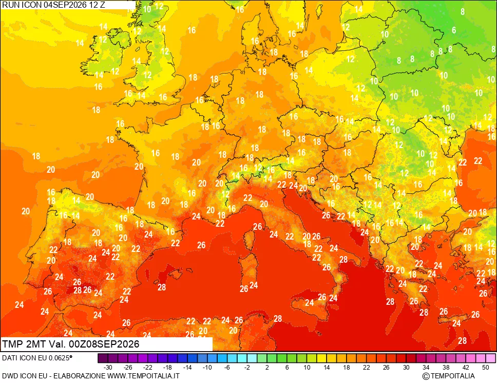 mappa Temp 2 metri