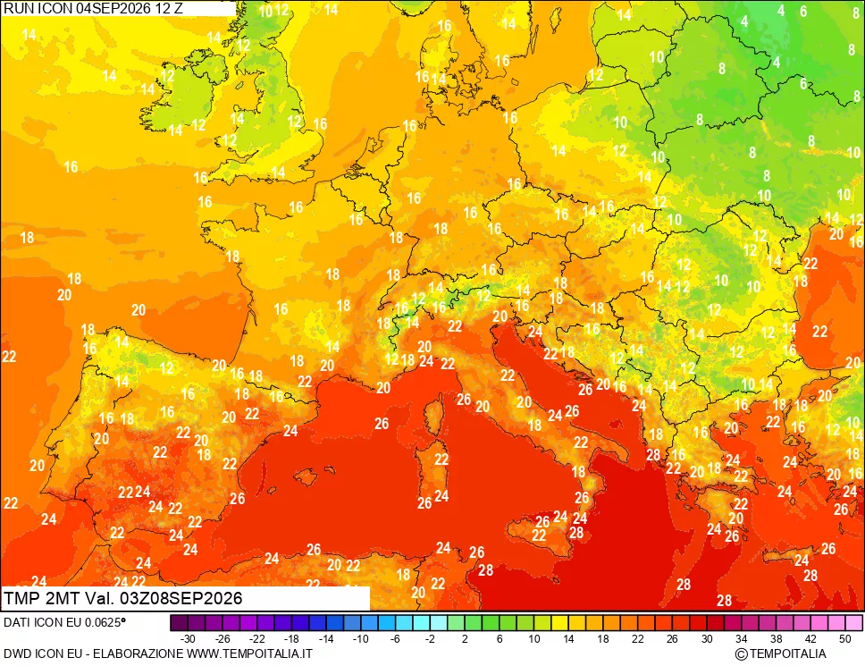mappa Temp 2 metri