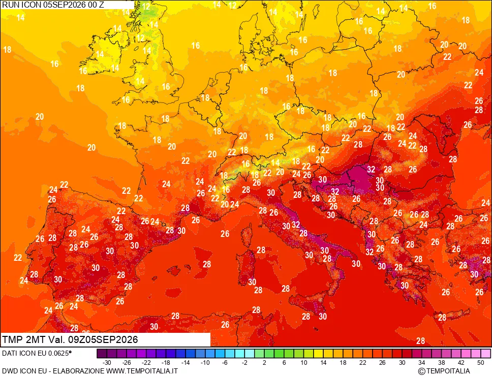 mappa Temp 2 metri