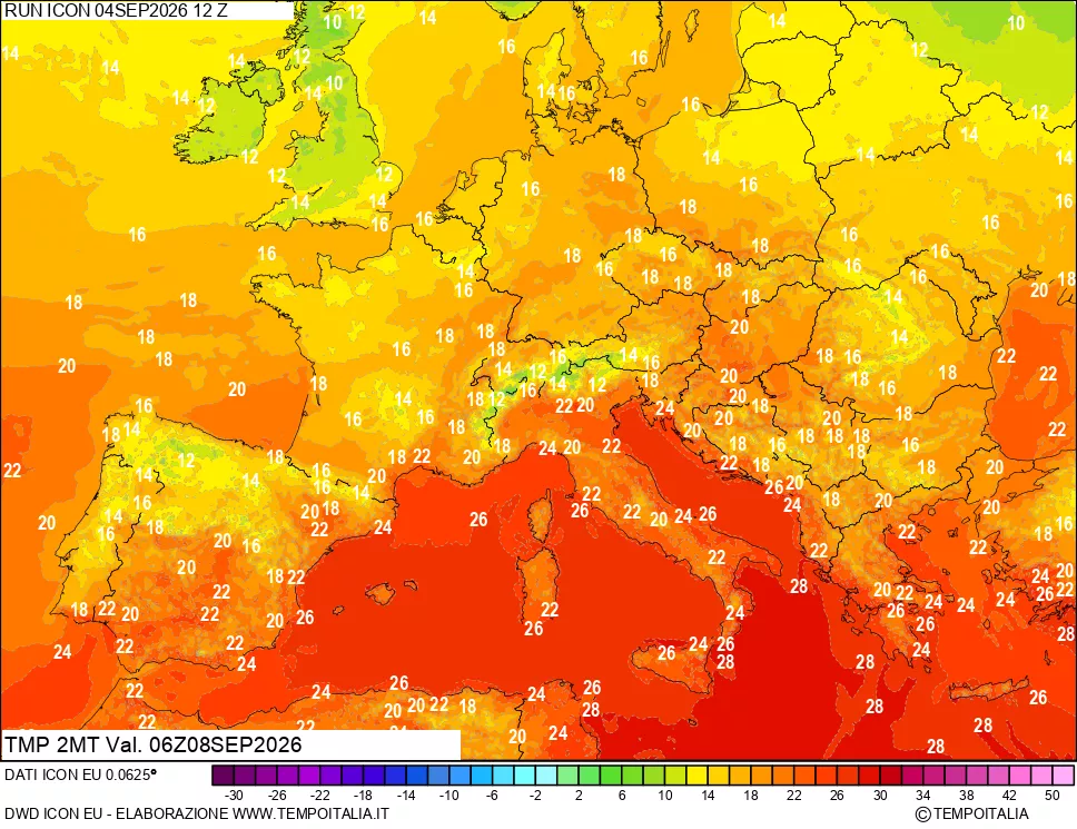 mappa Temp 2 metri