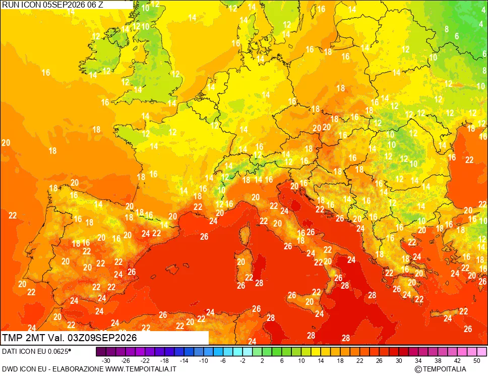 mappa Temp 2 metri