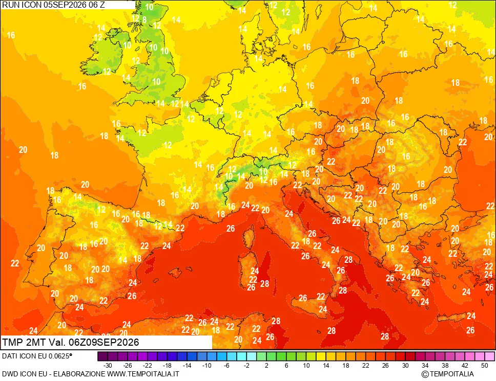 mappa Temp 2 metri