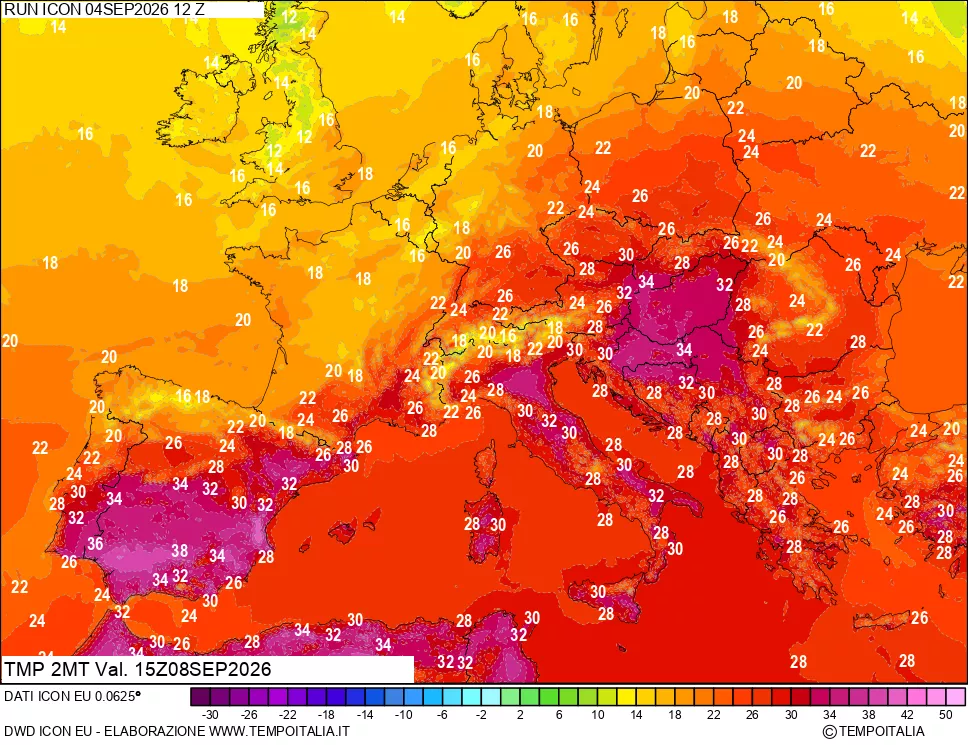 mappa Temp 2 metri
