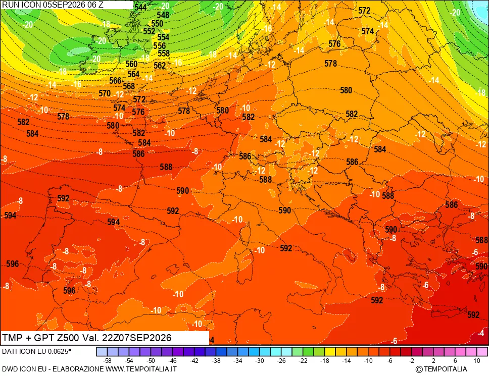 mappa 500 hPa Temp + GPT
