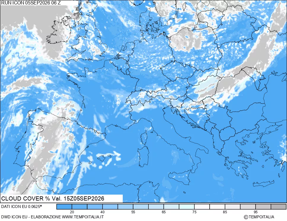 mappa Nuvolosit&agrave; totale