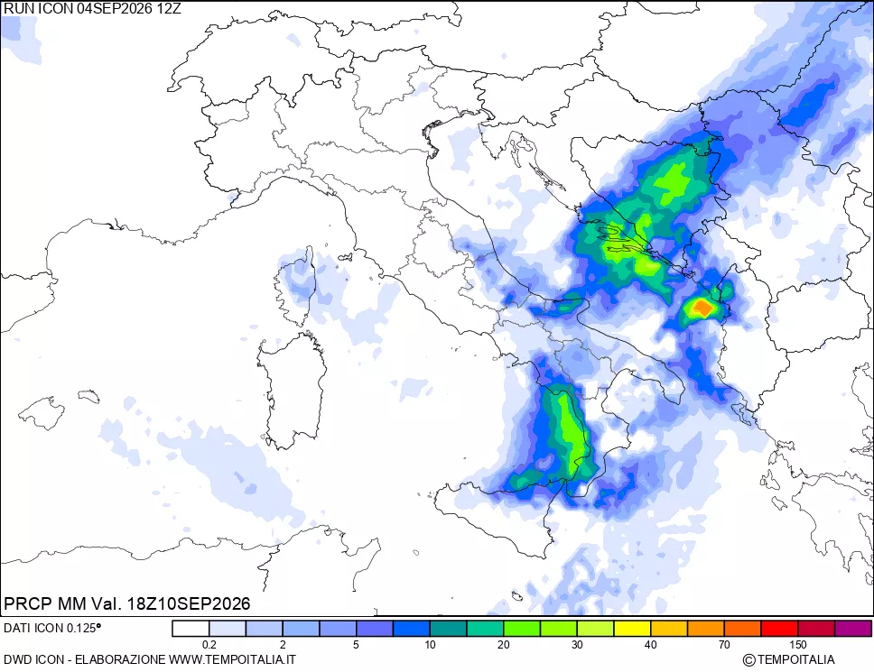 mappa Precipitazioni 24 ore precedenti