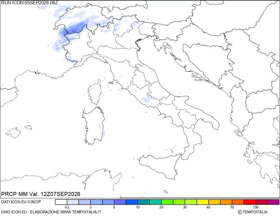 mappa Precipitazioni 24 ore precedenti
