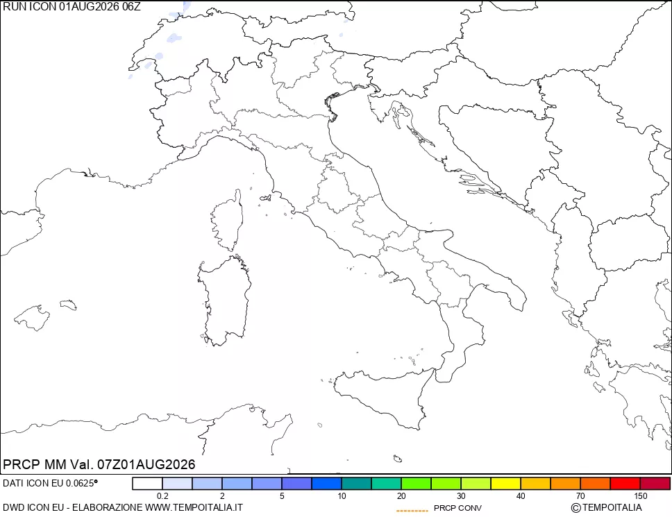 mappa Precipitazioni totali e convettive