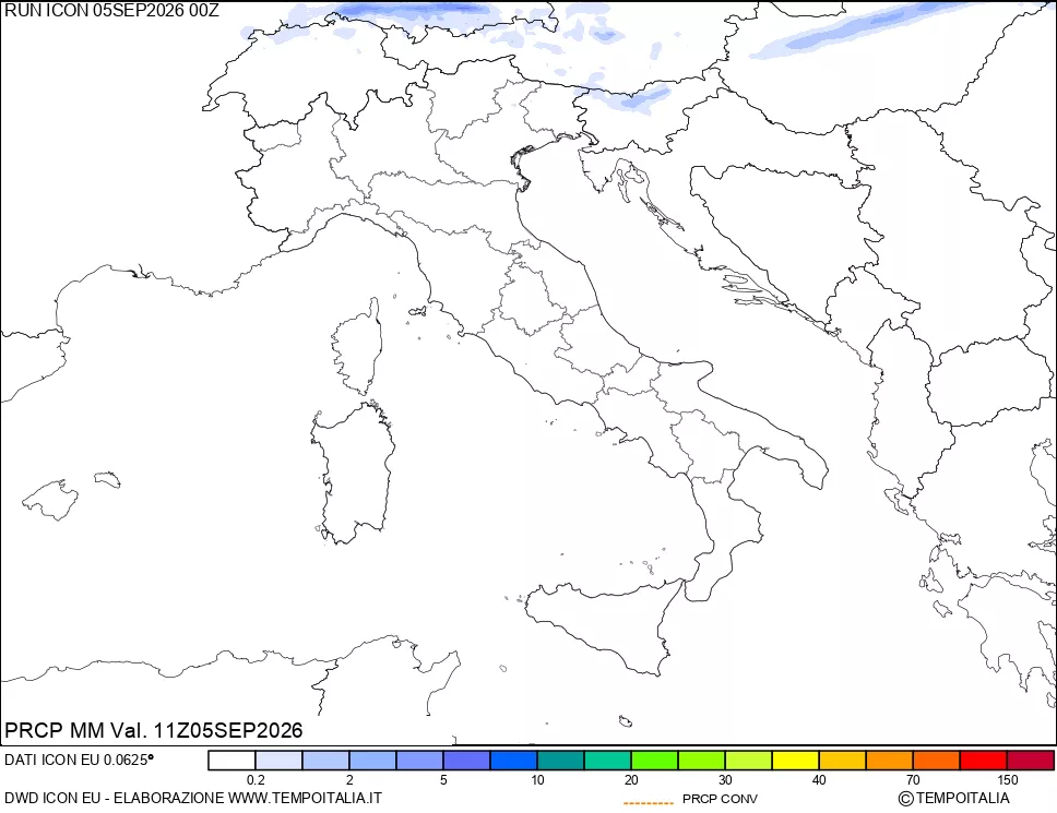 mappa Precipitazioni totali e convettive