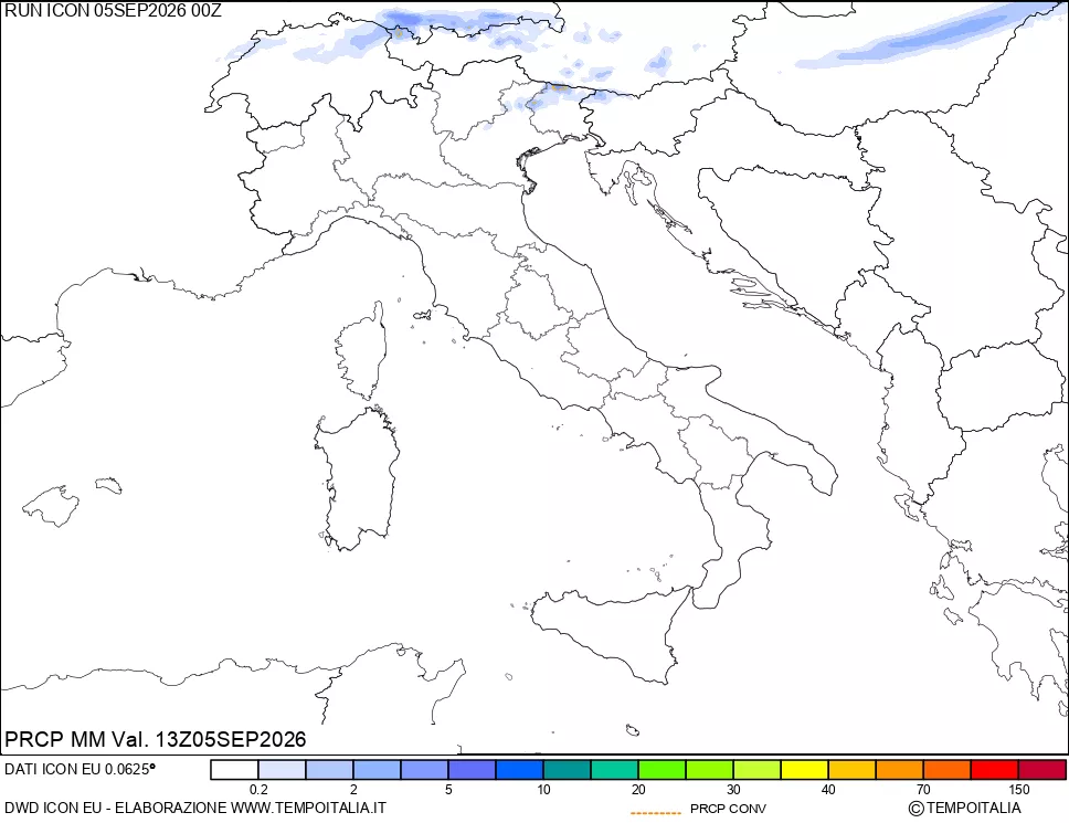 mappa Precipitazioni totali e convettive