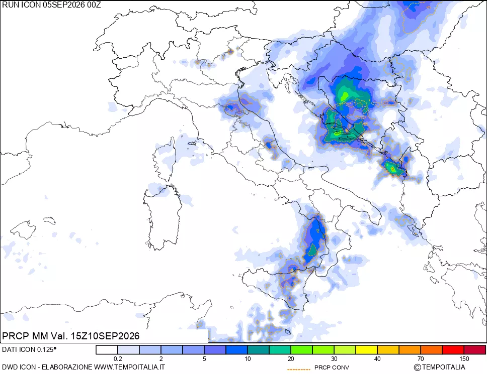 mappa Precipitazioni totali e convettive