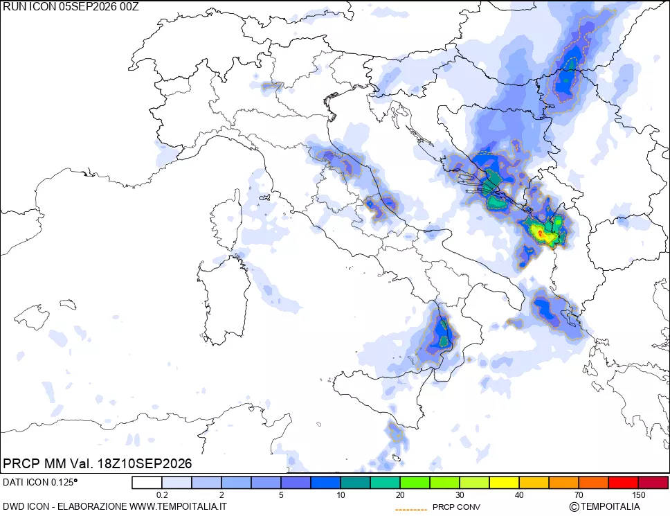 mappa Precipitazioni totali e convettive