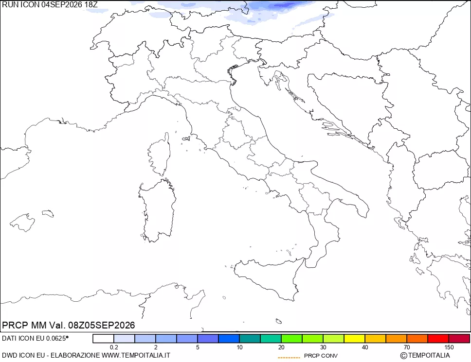 mappa Precipitazioni totali e convettive