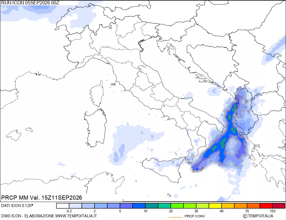 mappa Precipitazioni totali e convettive