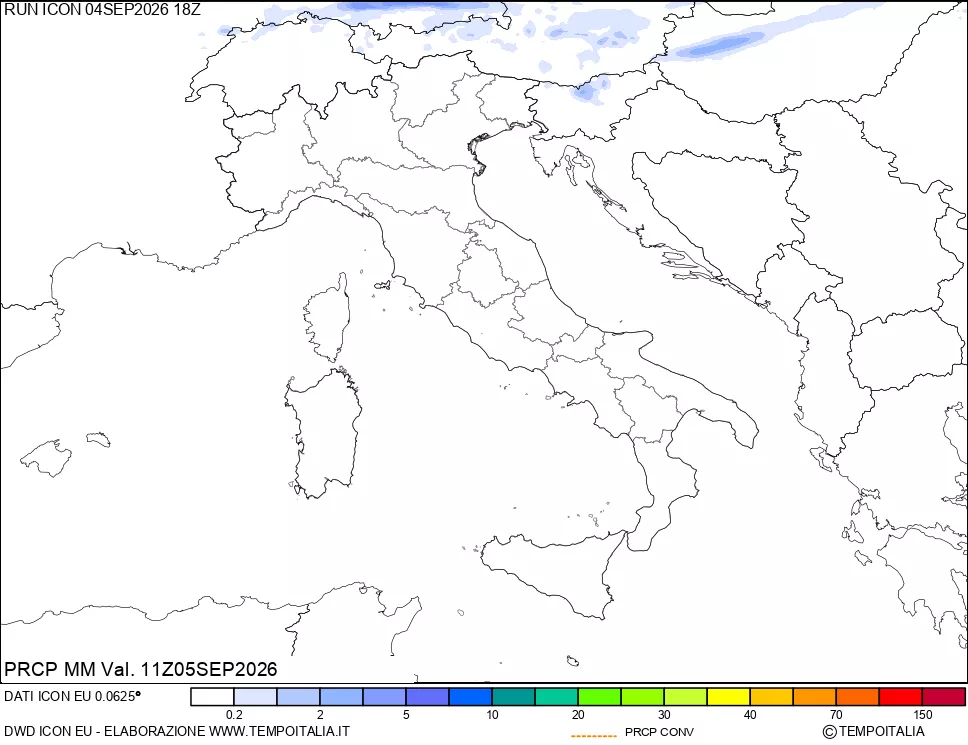 mappa Precipitazioni totali e convettive