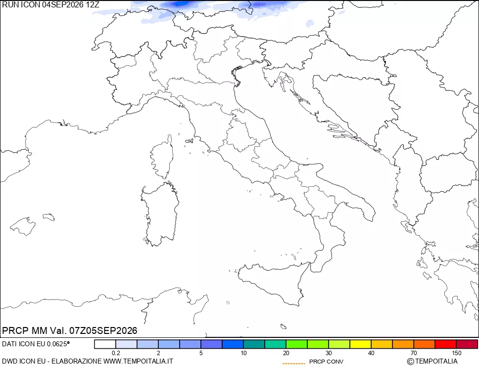 mappa Precipitazioni totali e convettive
