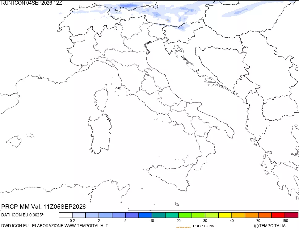mappa Precipitazioni totali e convettive