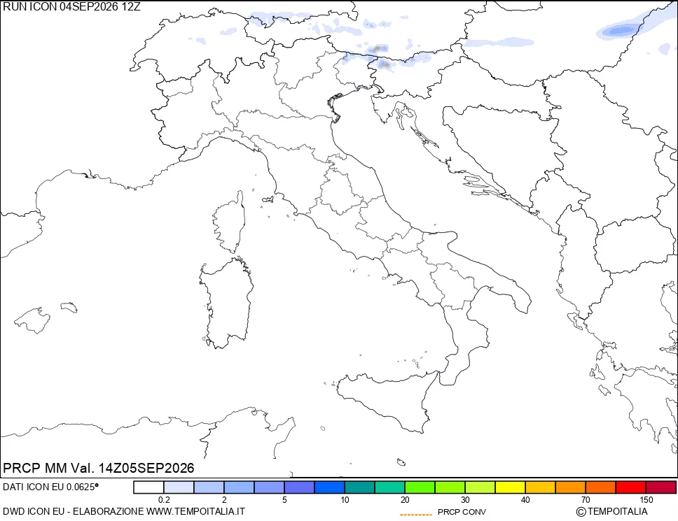 mappa Precipitazioni totali e convettive