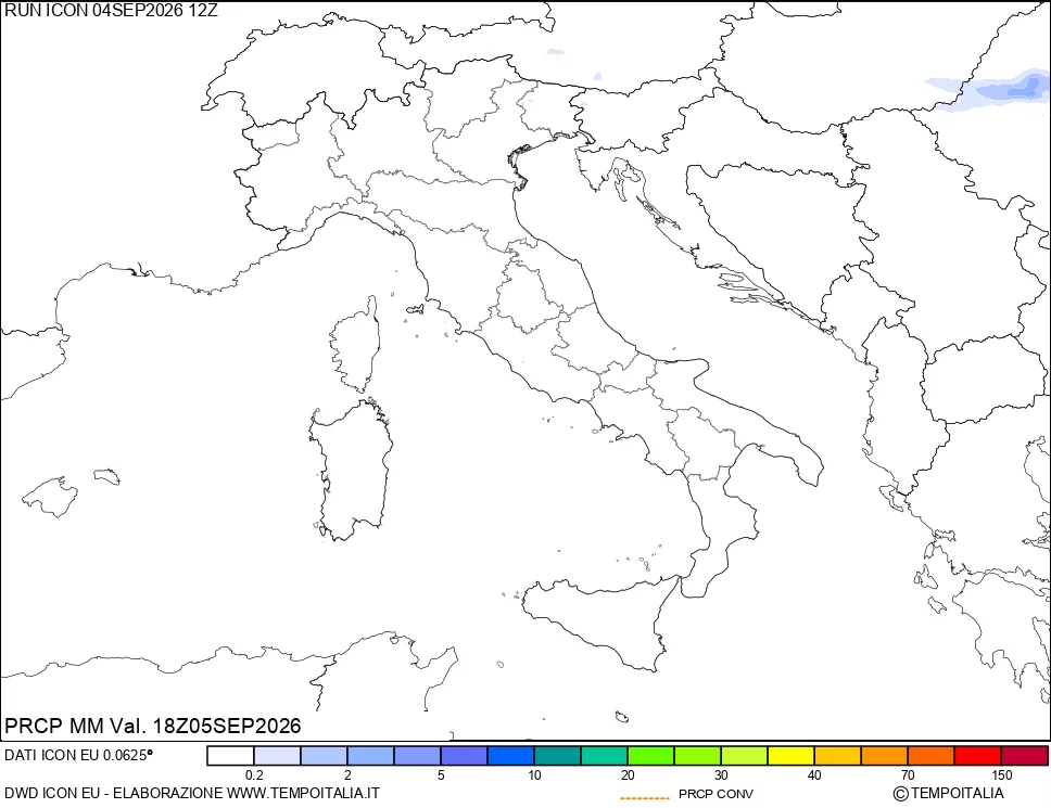 mappa Precipitazioni totali e convettive