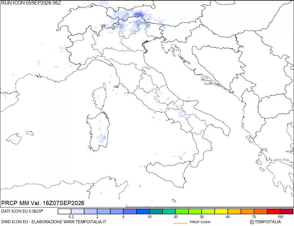 mappa Precipitazioni totali e convettive