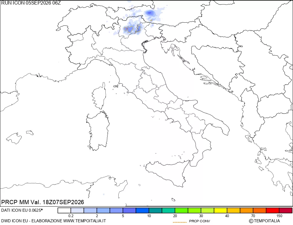 mappa Precipitazioni totali e convettive