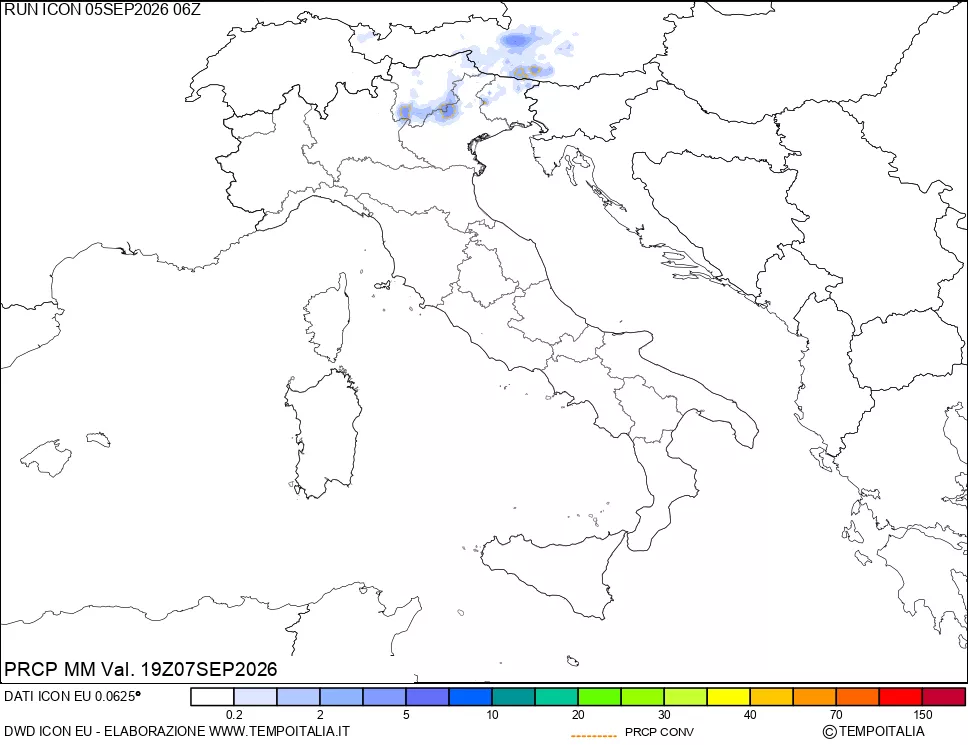 mappa Precipitazioni totali e convettive