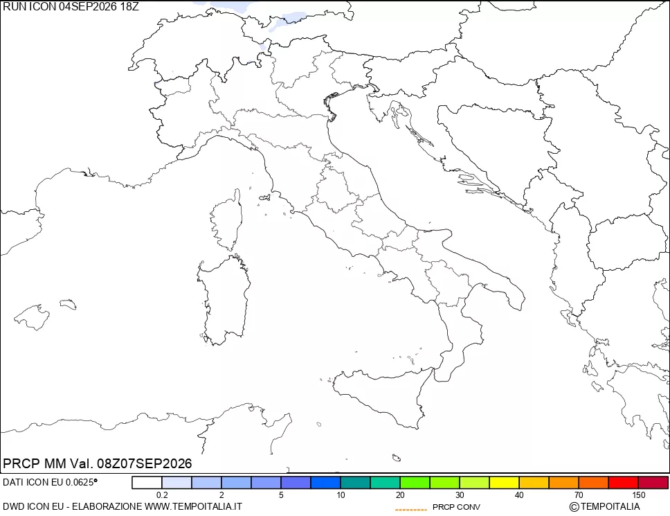 mappa Precipitazioni totali e convettive