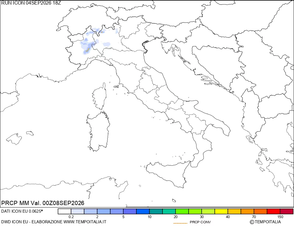 mappa Precipitazioni totali e convettive