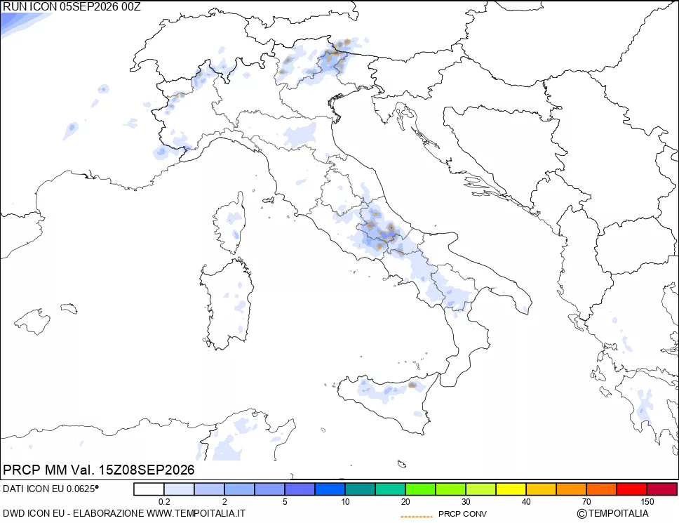 mappa Precipitazioni totali e convettive