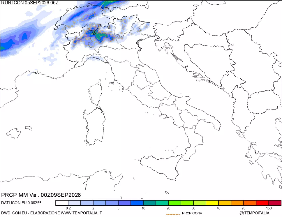 mappa Precipitazioni totali e convettive