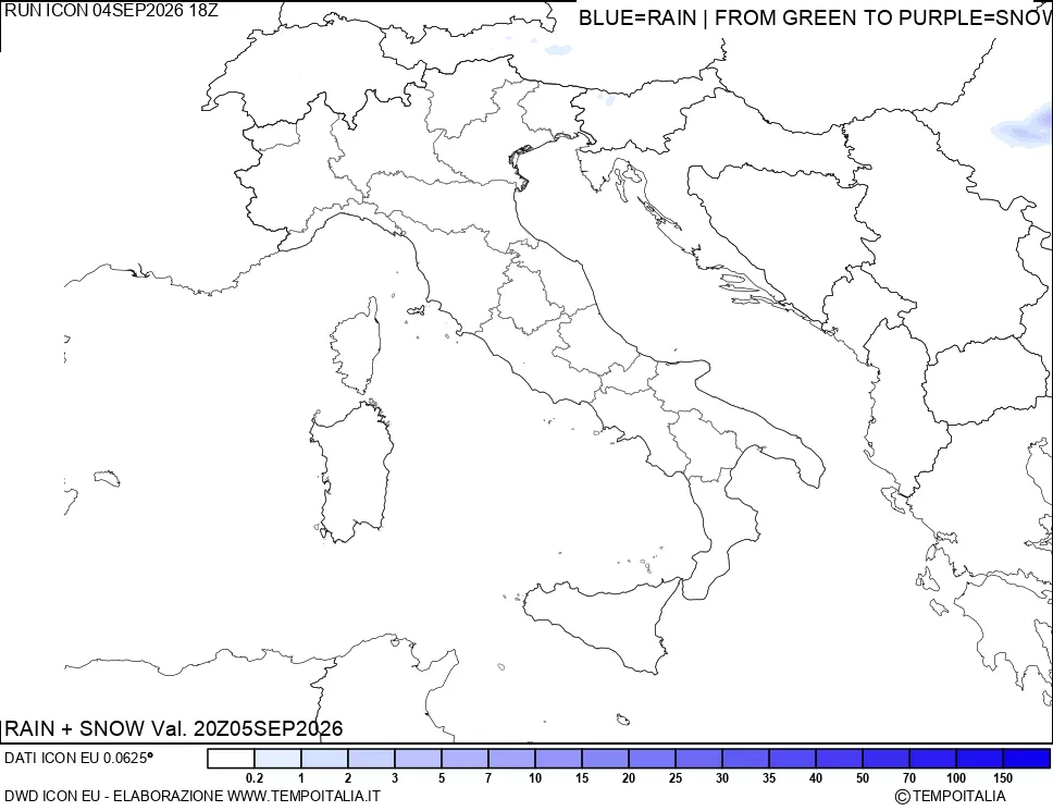 mappa Precipitazioni totali e nevose