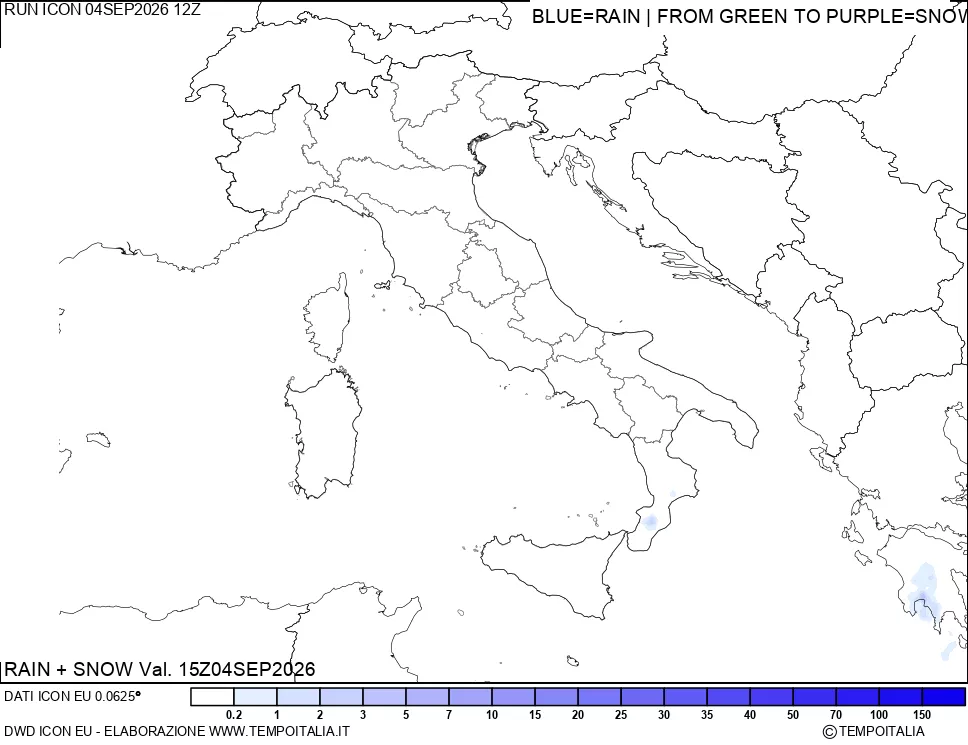 mappa Precipitazioni totali e nevose