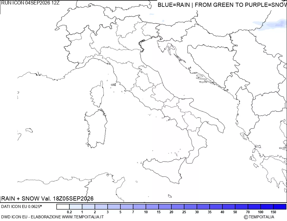 mappa Precipitazioni totali e nevose