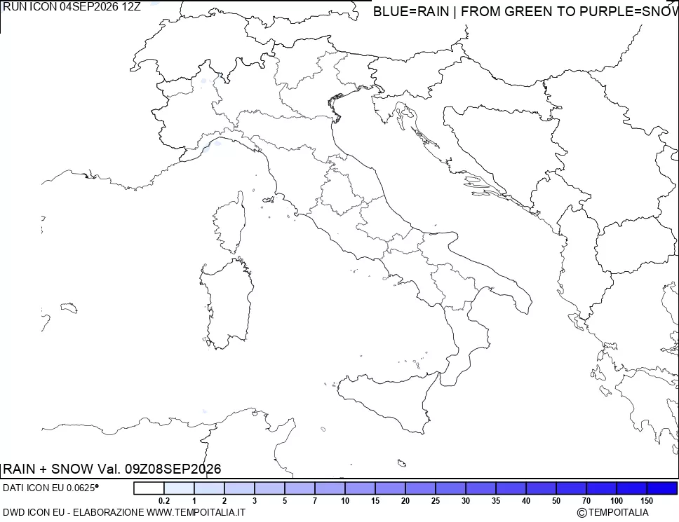 mappa Precipitazioni totali e nevose