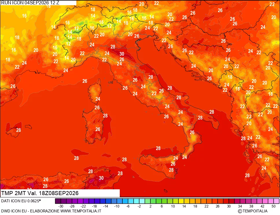 mappa Temp 2 metri