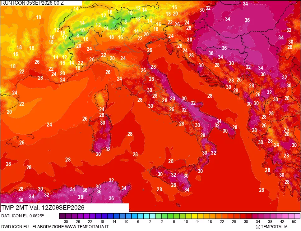 mappa Temp 2 metri