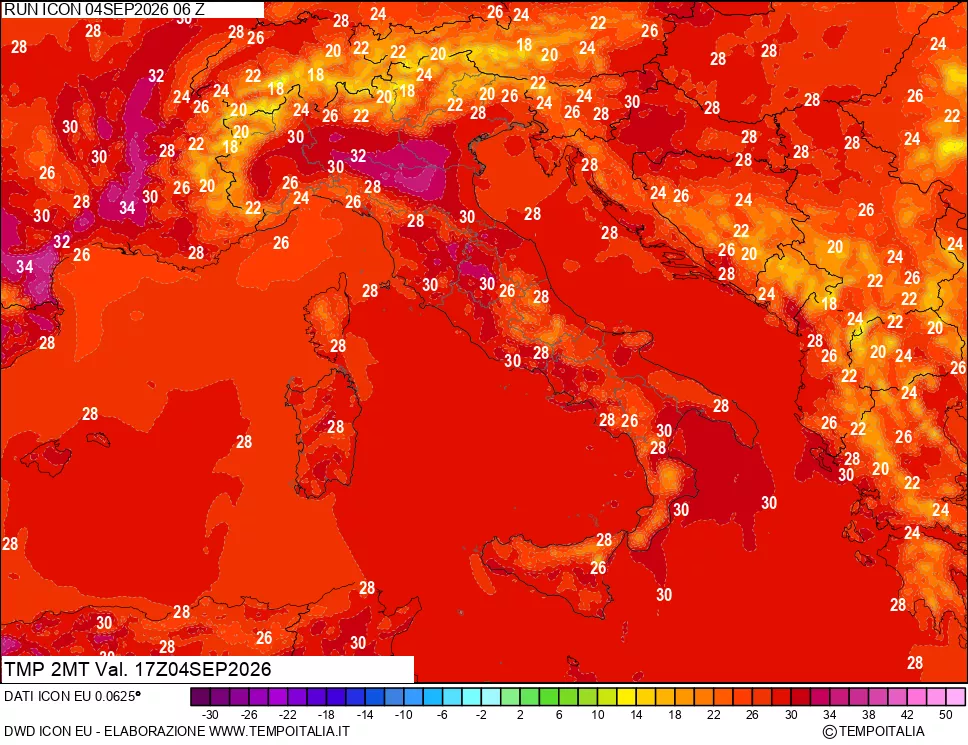mappa Temp 2 metri