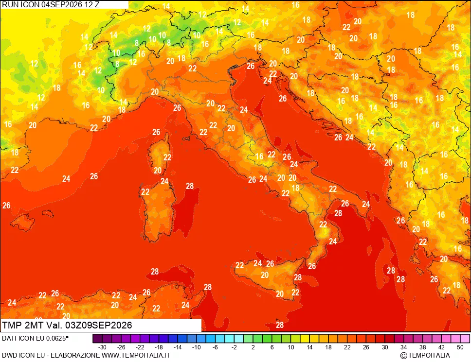 mappa Temp 2 metri