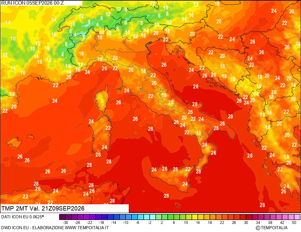 mappa Temp 2 metri