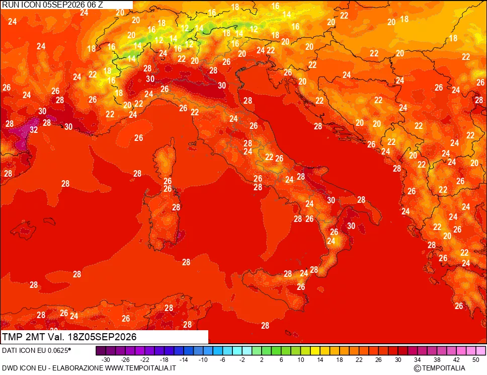 mappa Temp 2 metri