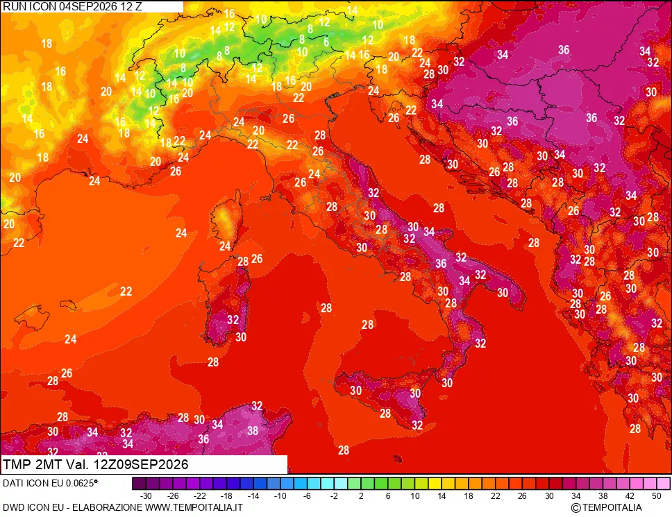 mappa Temp 2 metri