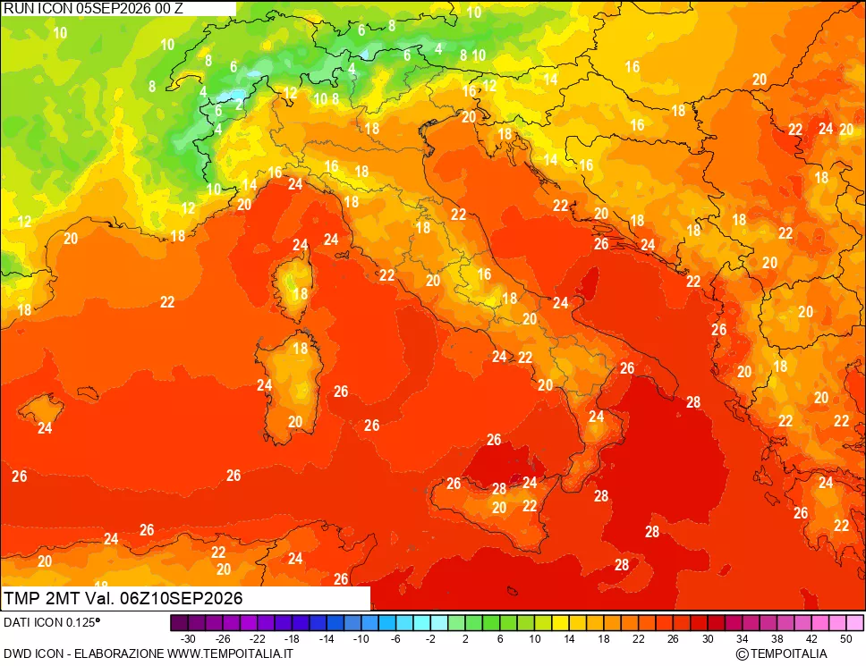 mappa Temp 2 metri