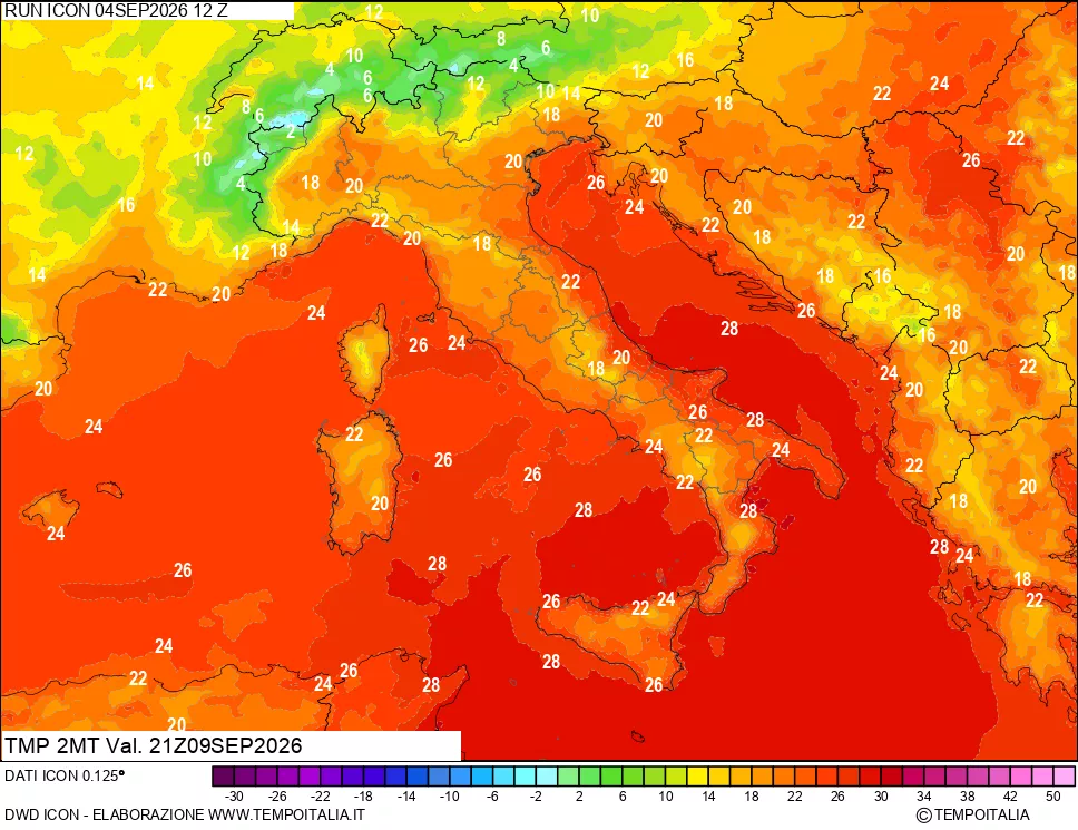 mappa Temp 2 metri