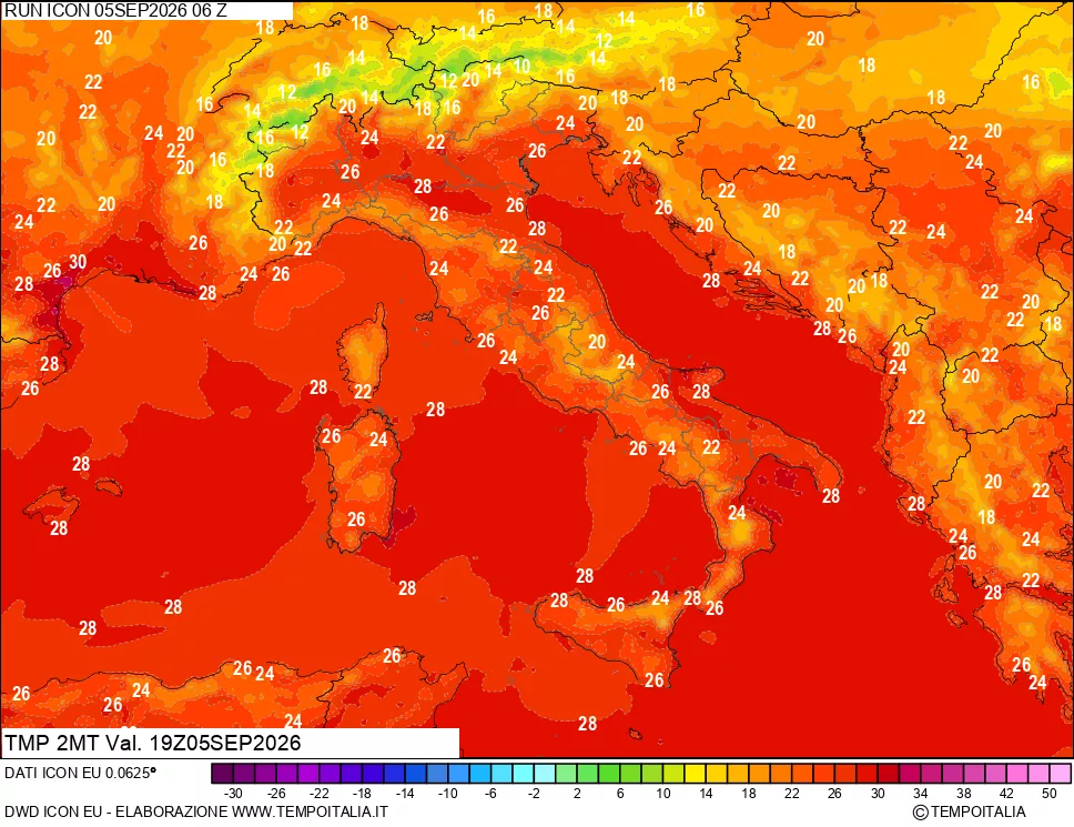 mappa Temp 2 metri