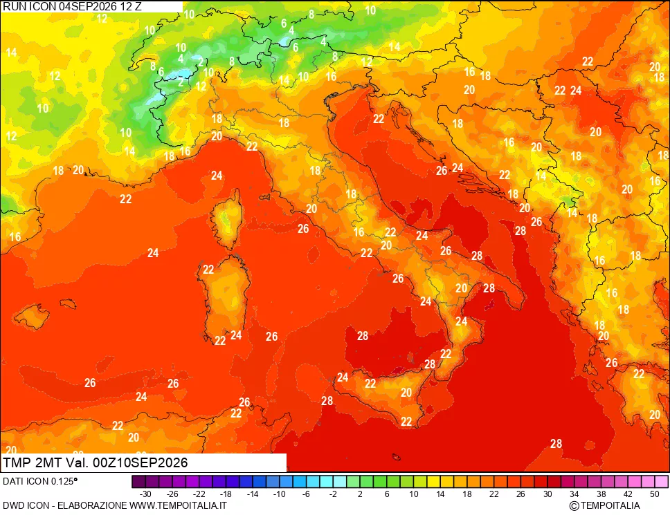 mappa Temp 2 metri